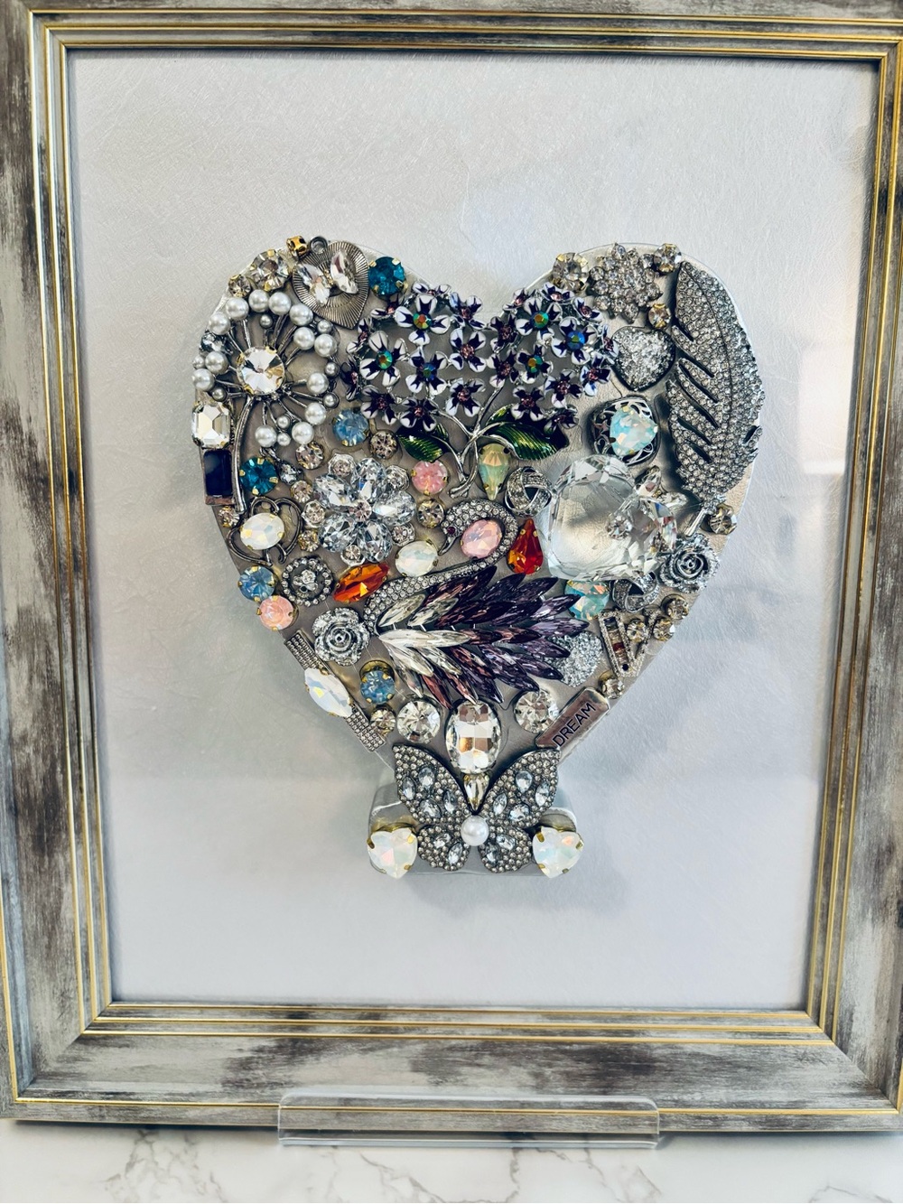 Bejeweled Heart Wall Art - Crystal Multi-Color